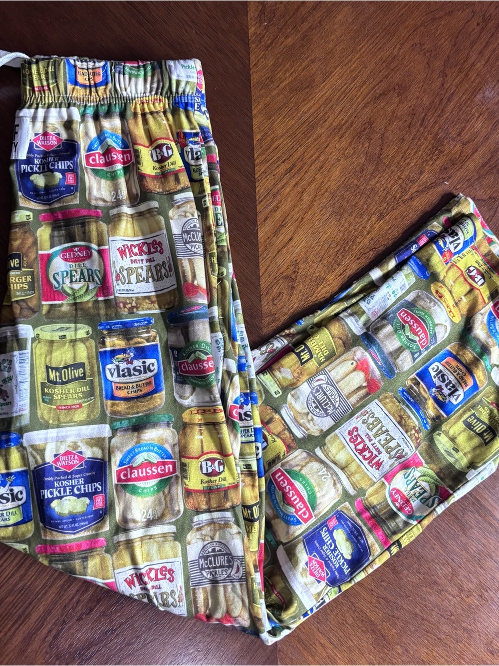 BRIEF INSANITY Pickle Jar Print Lounge Pants -Pickle Green